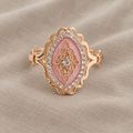 Antīks gredzens ar rhinestone oreolu
