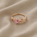 Сердце-лепесток - набор колец | Золото