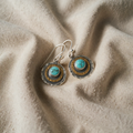 Серьги Boho Saturn бирюзовые с золотом