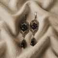 Серьги-подвески из черных кристаллов