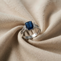 Кольцо с сапфиром восьмиугольной огранки